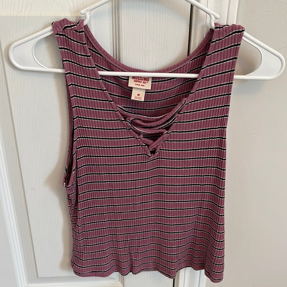 striped cropped tank